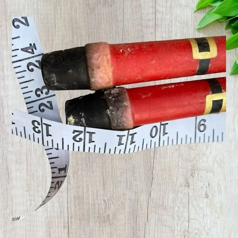 1960s Mid Century Christmas Santa Clause Stick Candles